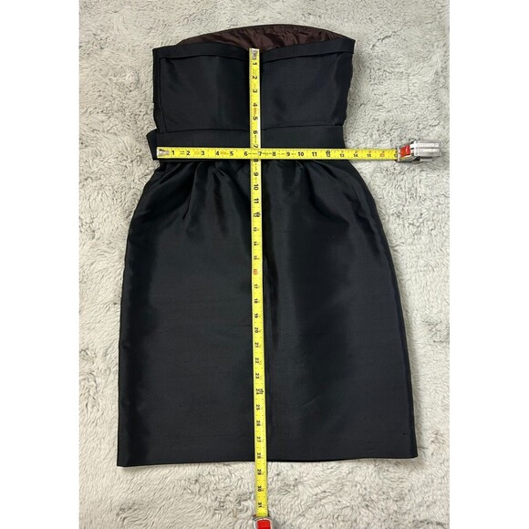 KATE SPADE Kay Dress-Strapless Silk Faille w Bow-Cocktail Party Mini- Black Sz 4 - Picture 5 of 7